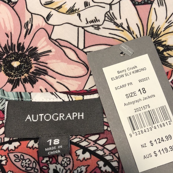 PRICE DROP! Sz 18 AUTOGRAPH Plus Size Elbow Kimono Berry Crush - Picture 8 of 9